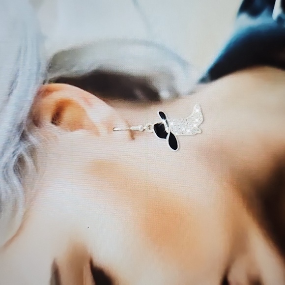 NWT Buer Elegant Boot & Hat Rhinestone Cowboy Earrings Silver & Black 2" X 1" - Picture 5 of 6